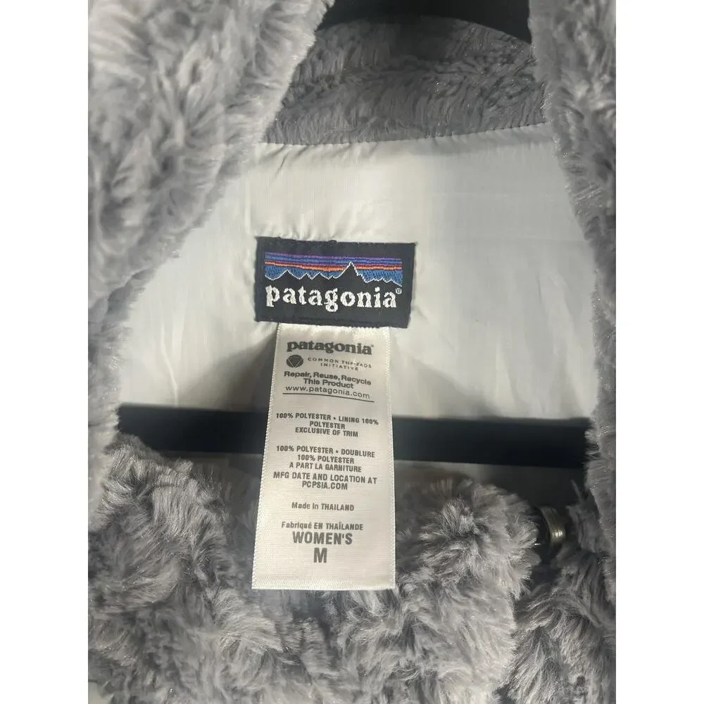 Patagonia Sweater Women's Size M Fuzzy Asymmetrical Snap Collar Pullover Cozy - Picture 4 of 7